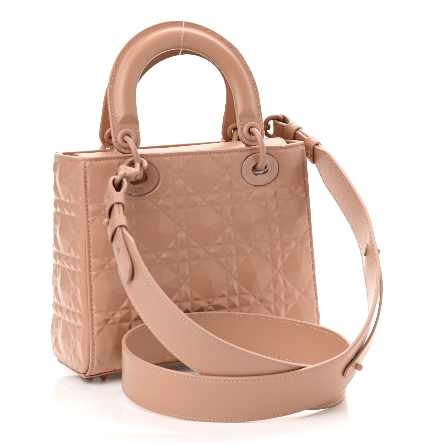 Christian Dior Calfskin Cannage Diamond Small My ABCDior Lady Dior Rose Des Vents 3 of 10
