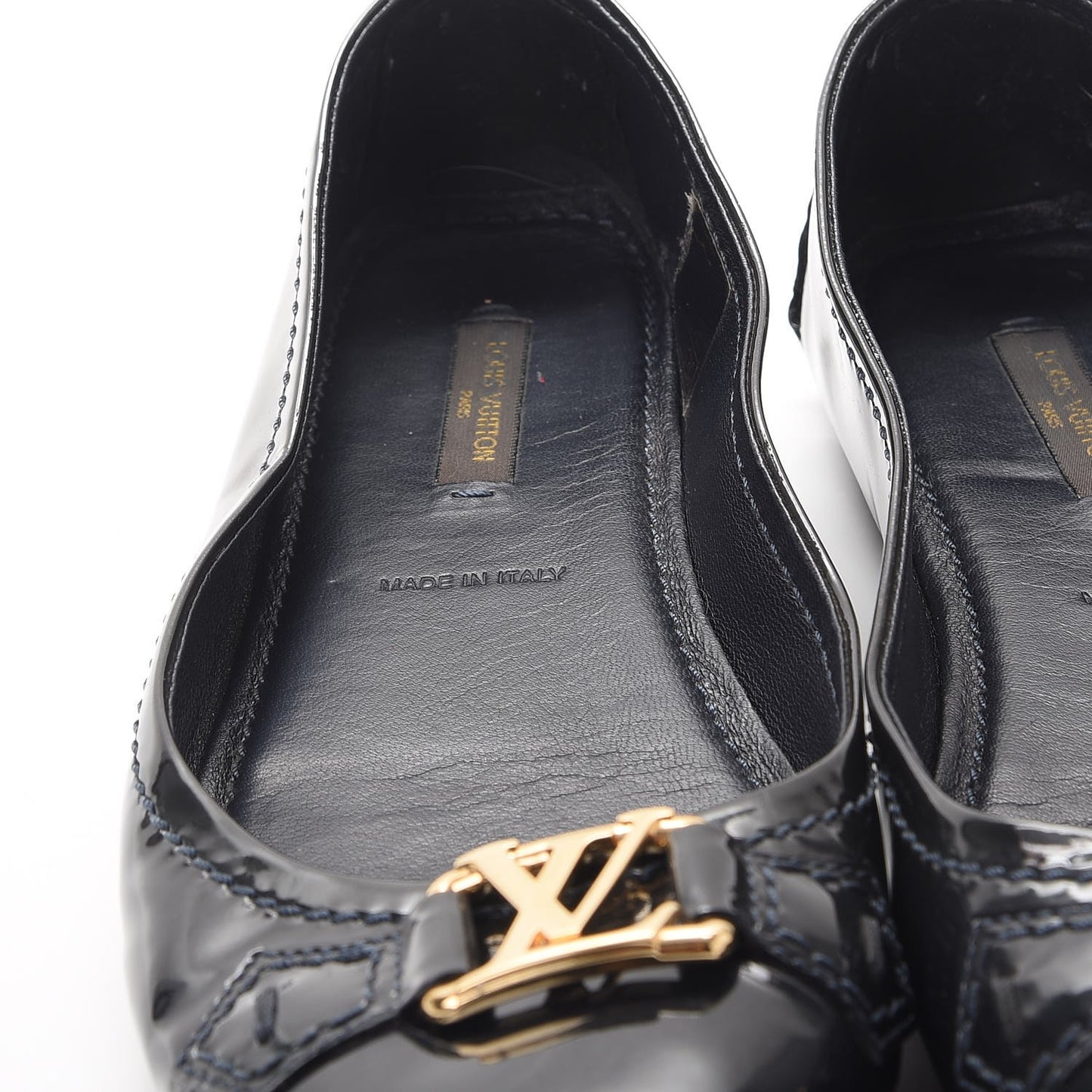 Patent Calf Oxford Ballerina Flats 36 Black