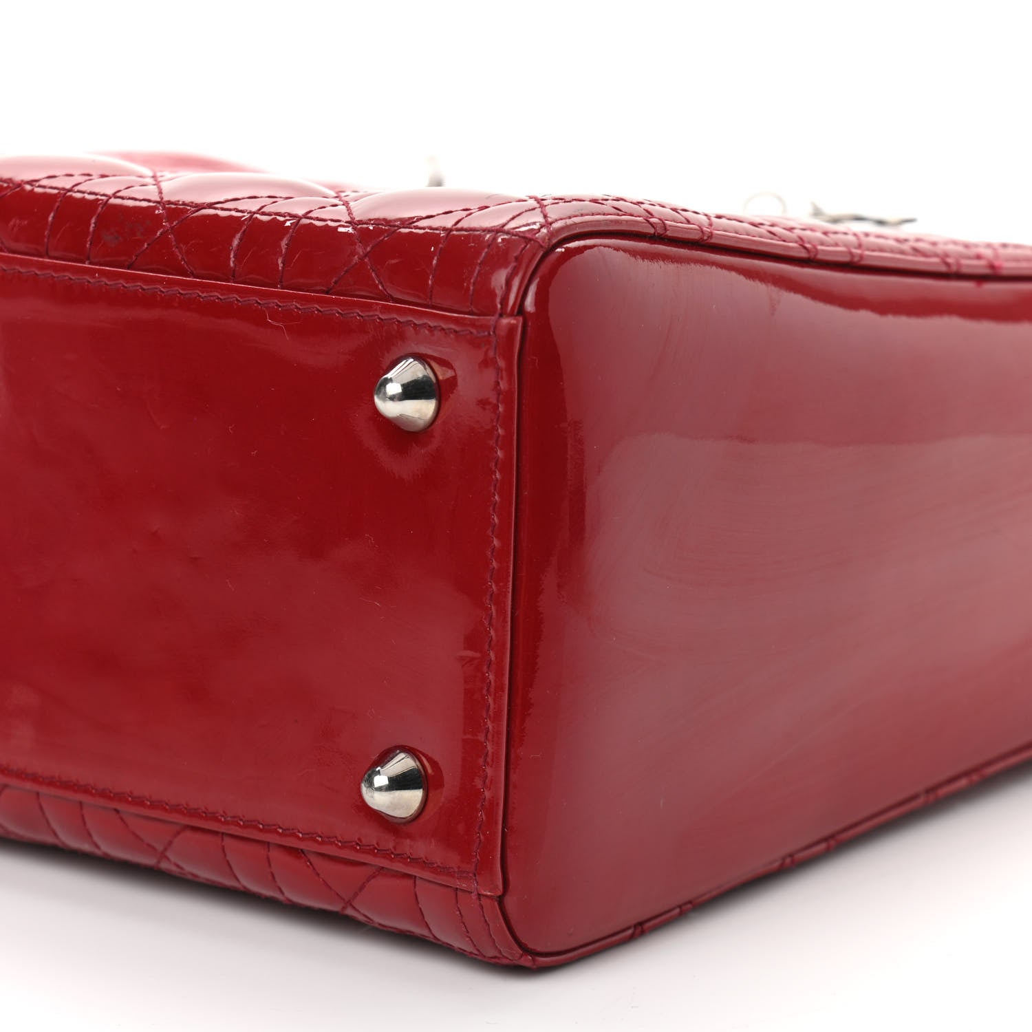 Christian Dior Patent Cannage Large Lady Dior Red 10 of 13