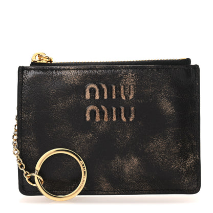 Miu Miu Nappa Old Zip Card Case Cafe 3 of 8