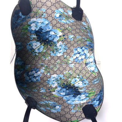 Gucci GG Supreme Monogram Blooms Medium Reversible Tote Beige Blue Navy 9 of 15