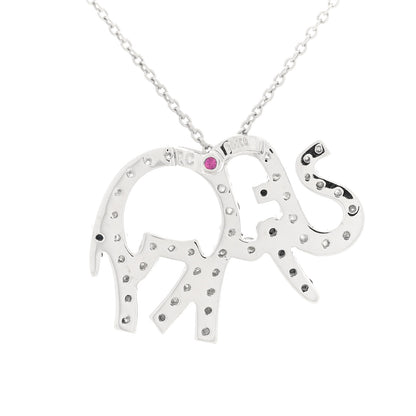 Roberto Coin 18K White Gold Diamond Elephant Pendant Necklace 9 of 9