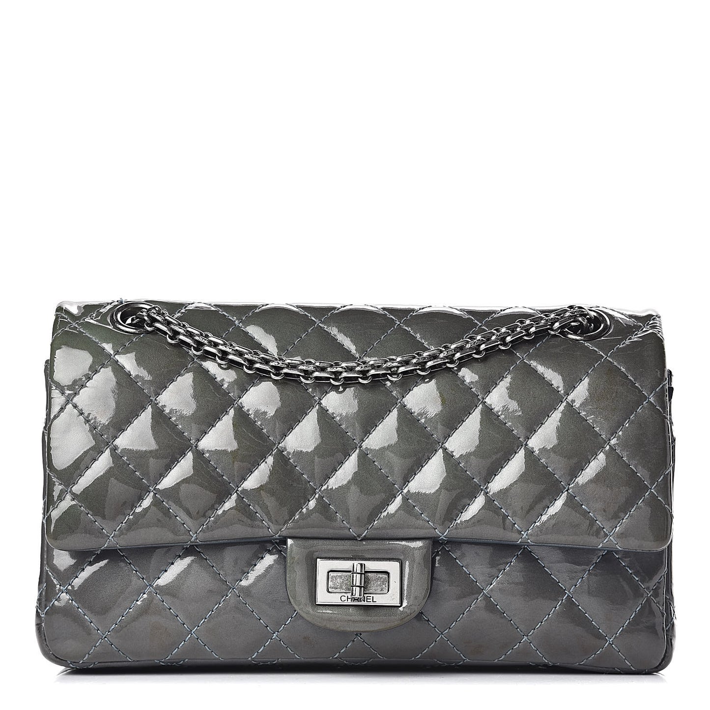 Patent Quilted 2.55 Reissue 225 Flap Blue