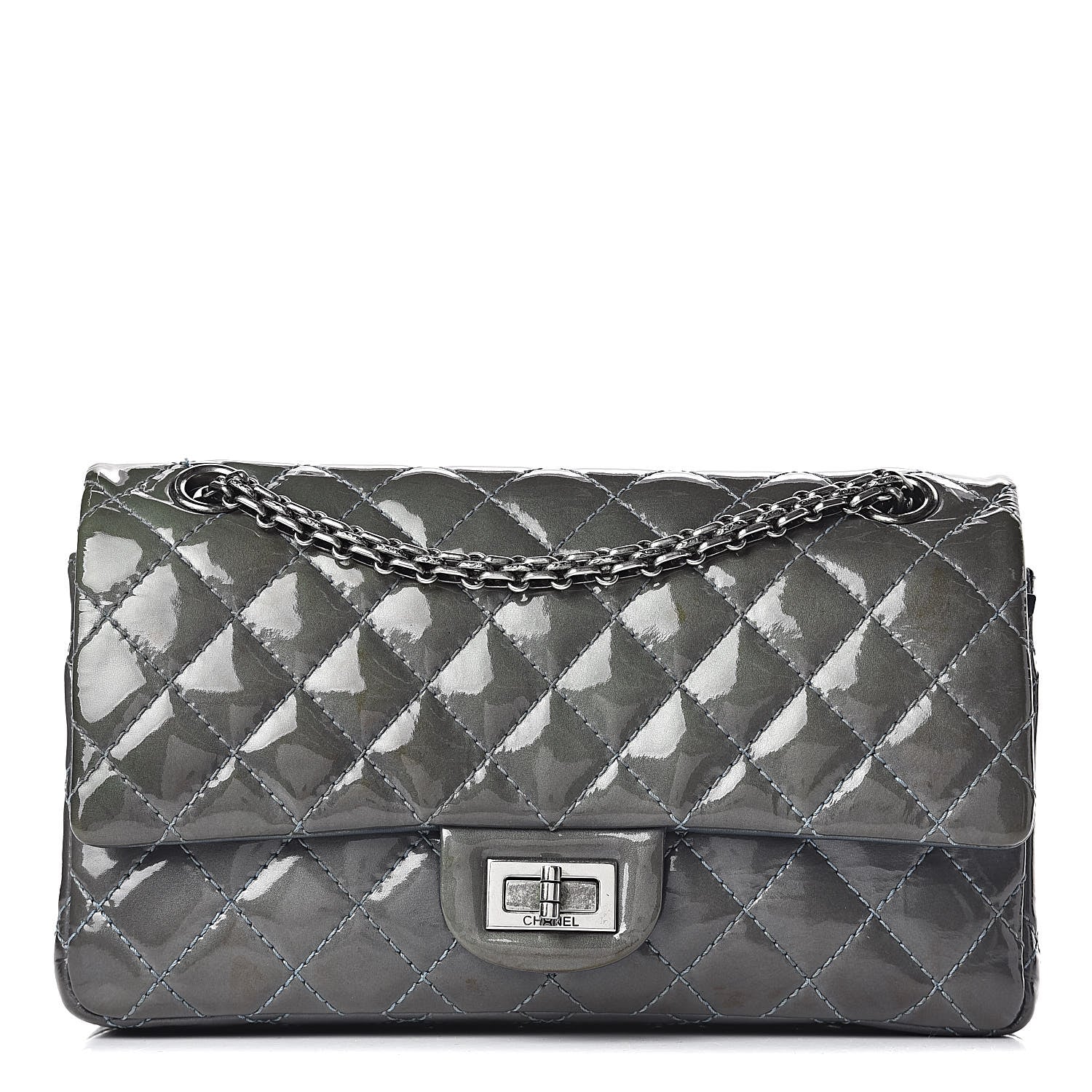Chanel Patent Quilted 2.55 Reissue 225 Flap Blue 1 of 22
