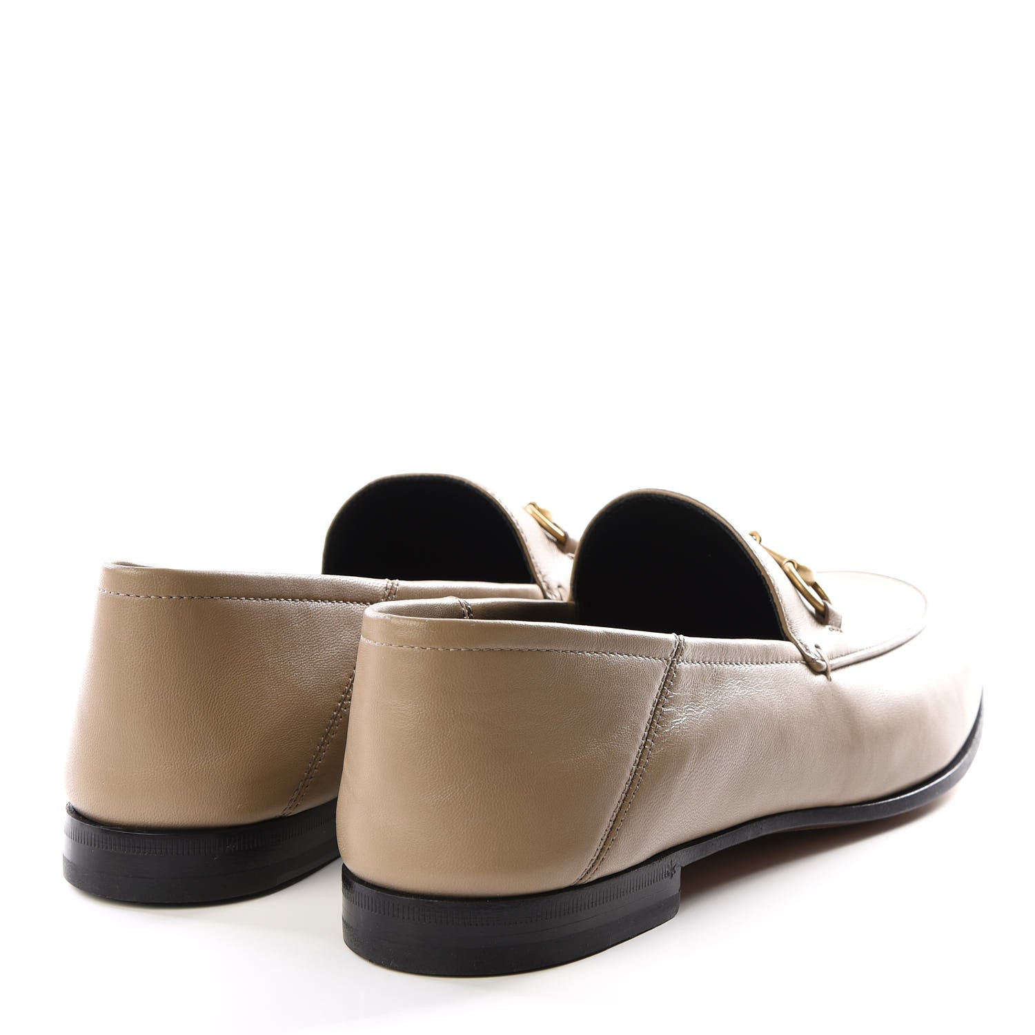 Gucci Lambskin Womens Brixton Horsebit Loafers 41 Mud 4 of 9