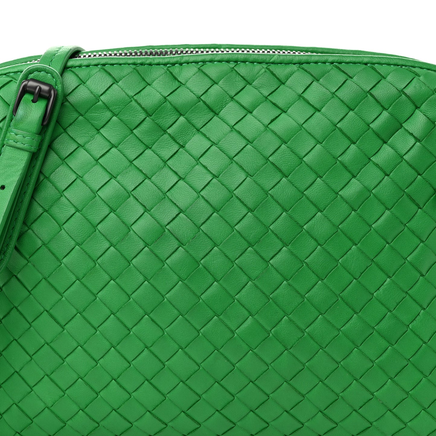 Nappa Intrecciato Nodini Crossbody Messenger Green