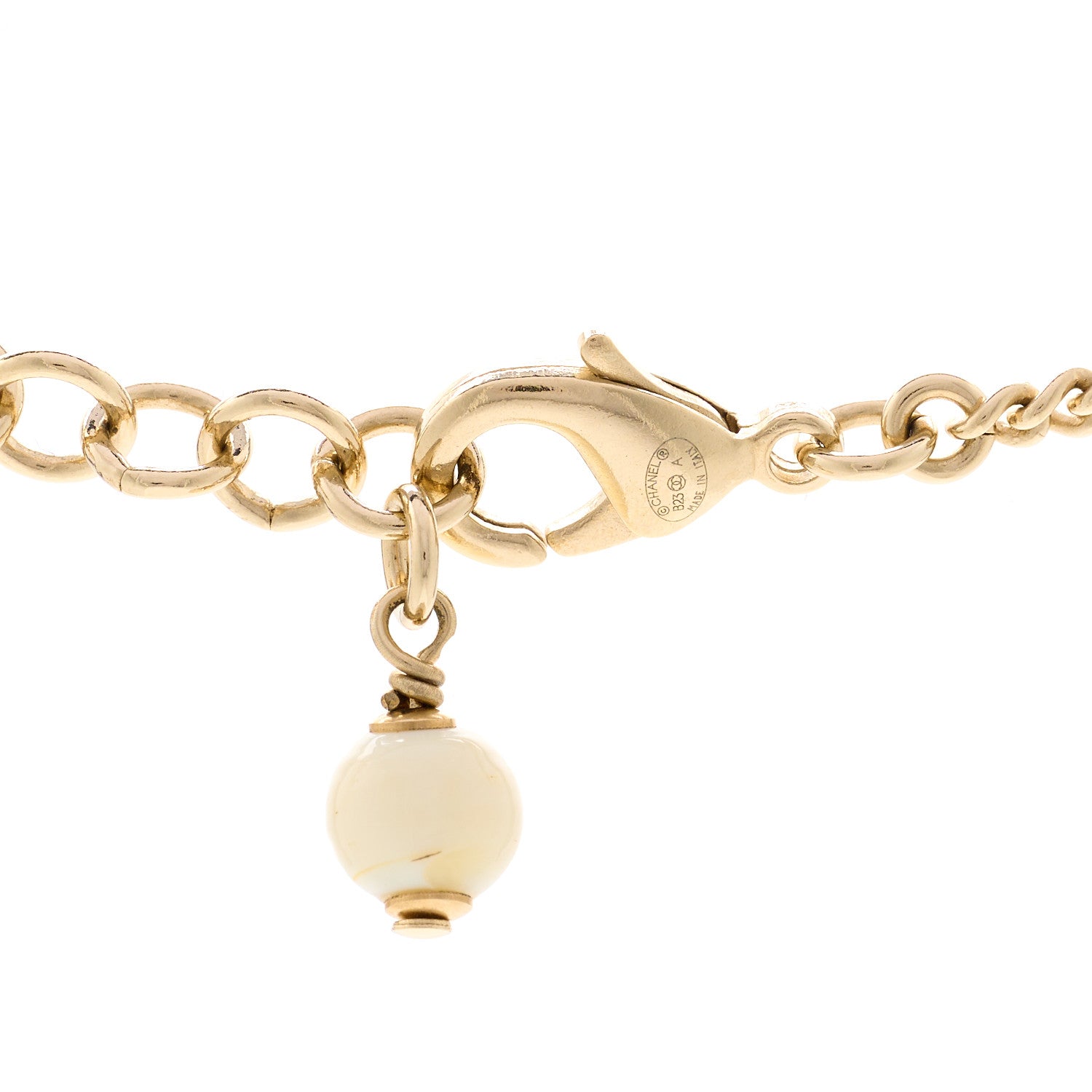 Chanel Crystal Flower CC Lariat Necklace Gold 5 of 6