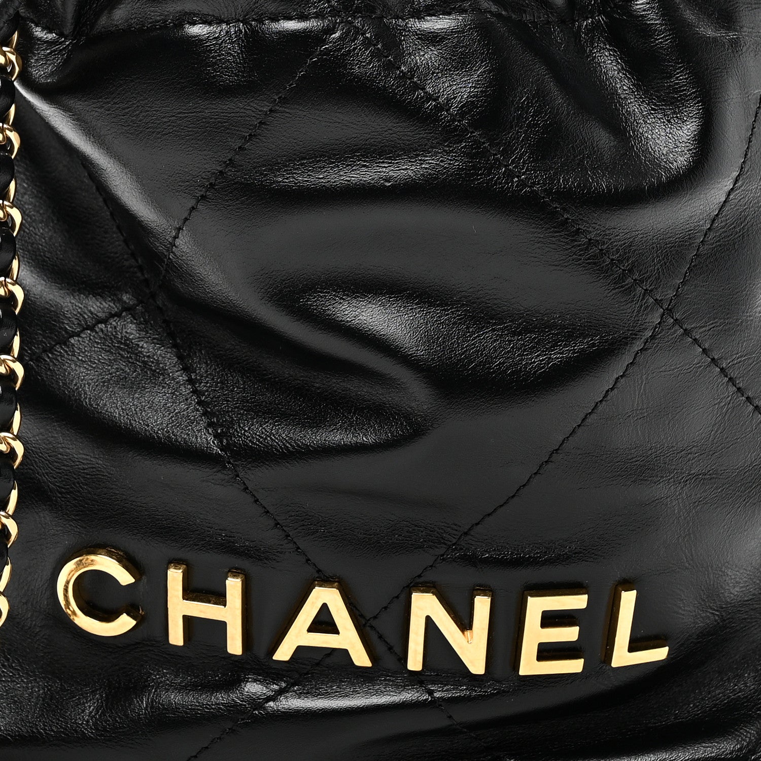 Chanel Shiny Calfskin Quilted Pearl CC Chain Mini Chanel 22 Black 8 of 10