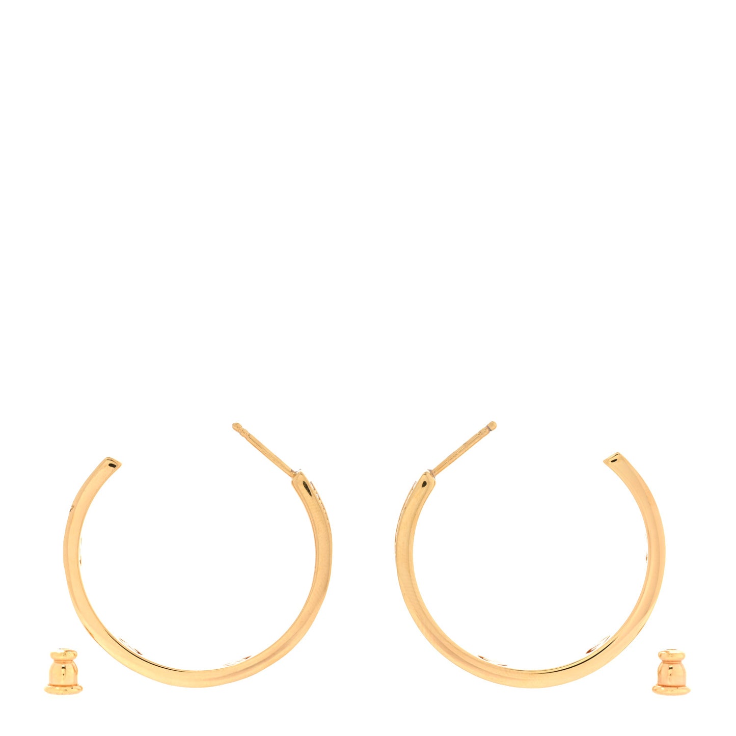 Crystal FF Hoop Earrings Gold