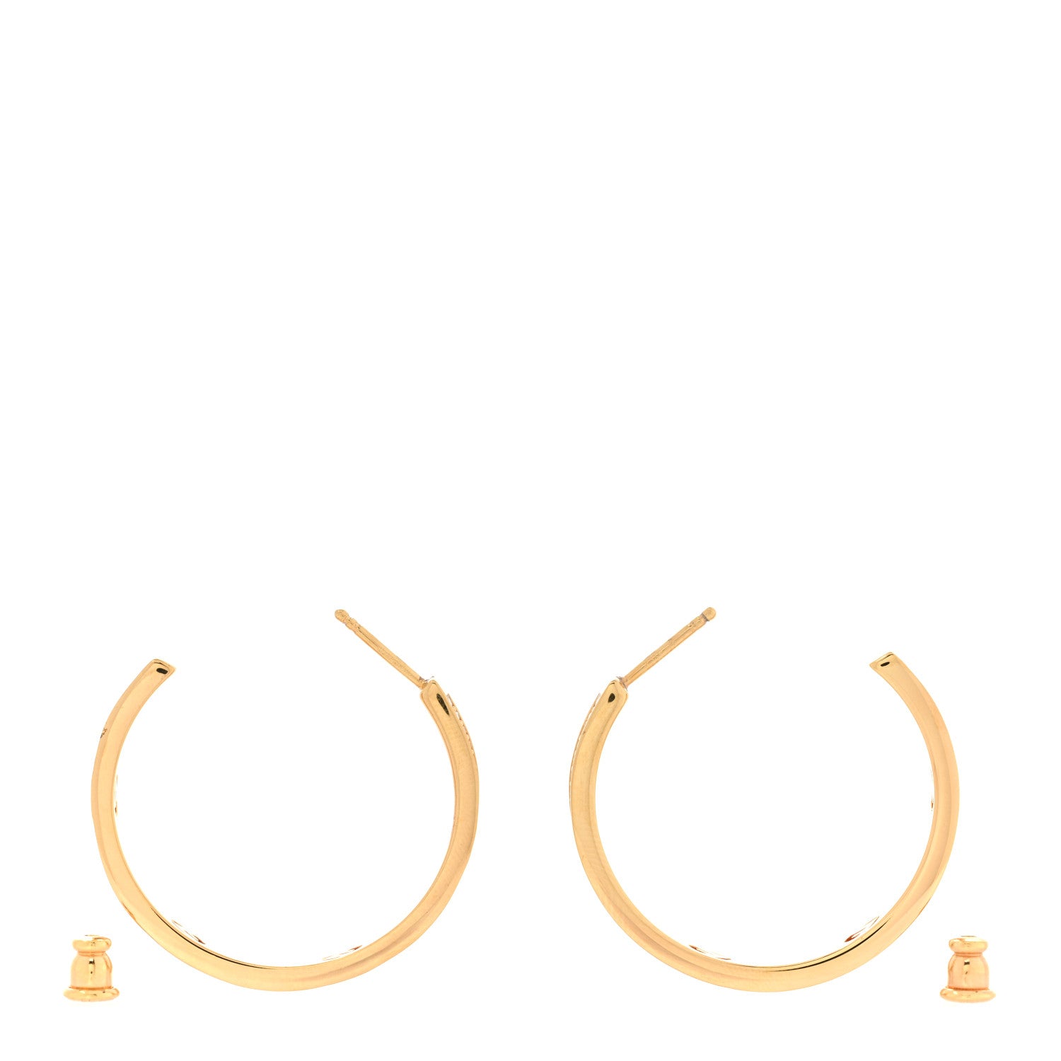 Fendi Crystal FF Hoop Earrings Gold 3 of 5