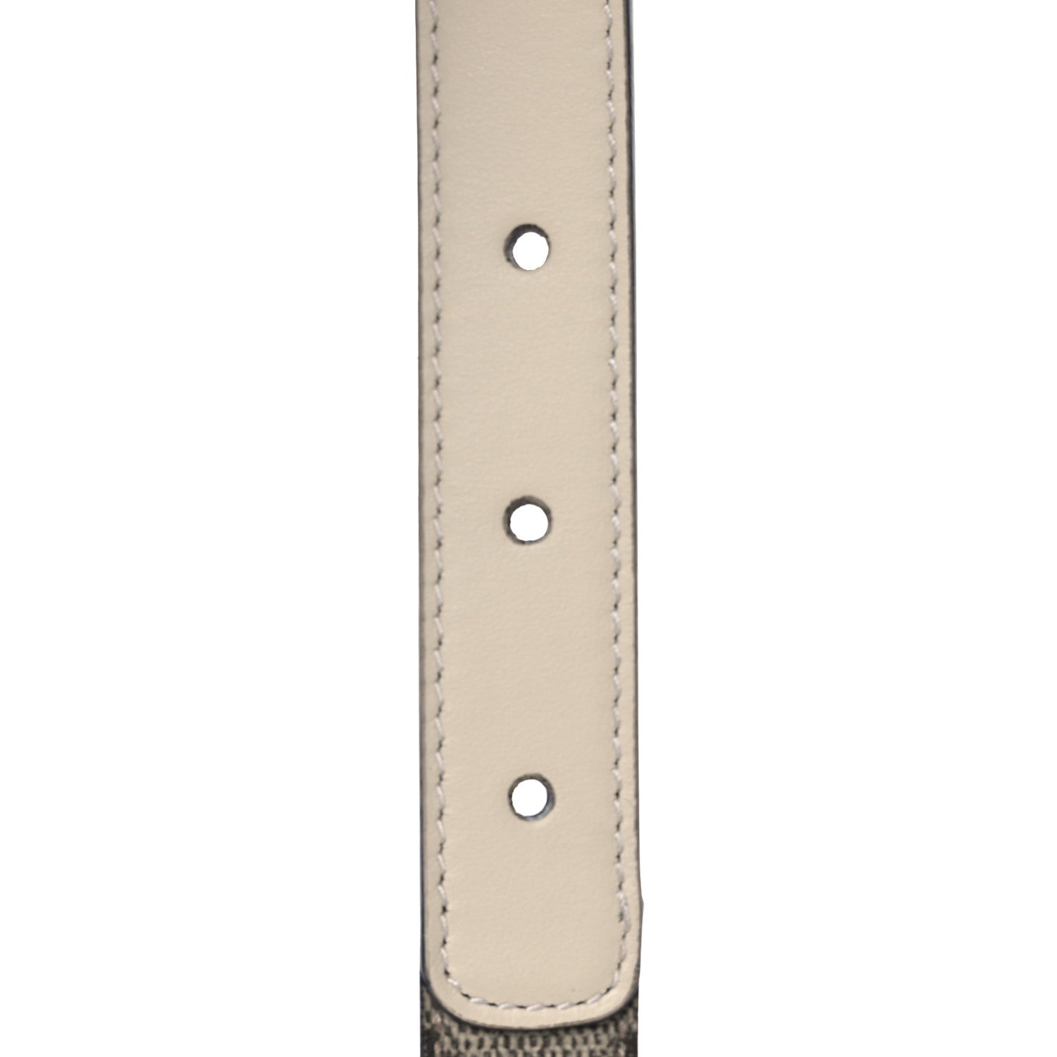 Gucci GG Supreme Monogram Matte Plutone Calfskin Double G 20mm Belt 85 34 Beige White New Acero 5 of 5