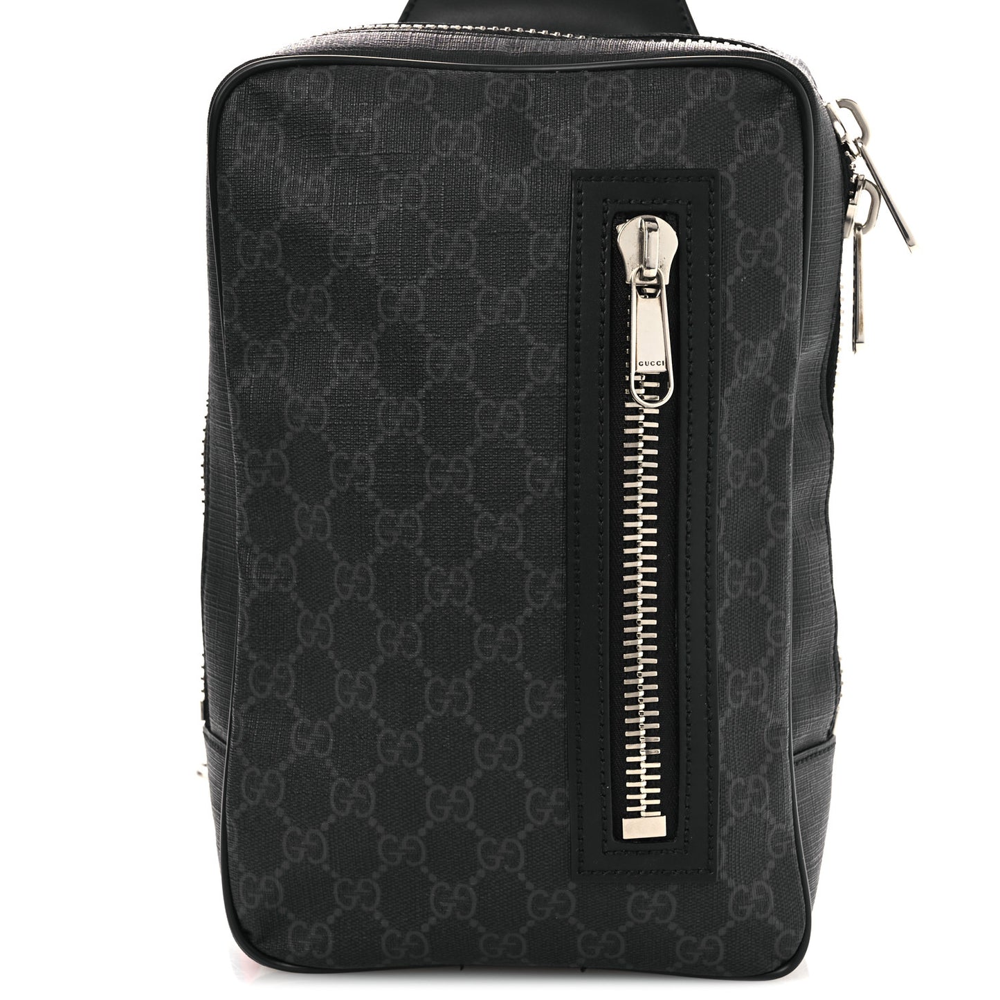 GG Supreme Monogram Web Belt Bag Black Grey