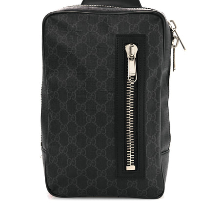 Gucci GG Supreme Monogram Web Belt Bag Black Grey 8 of 12