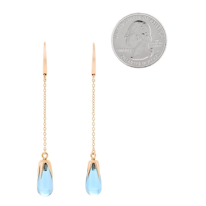 Pomellato 18K Rose Gold Blue Topaz Drop Earrings 2 of 6