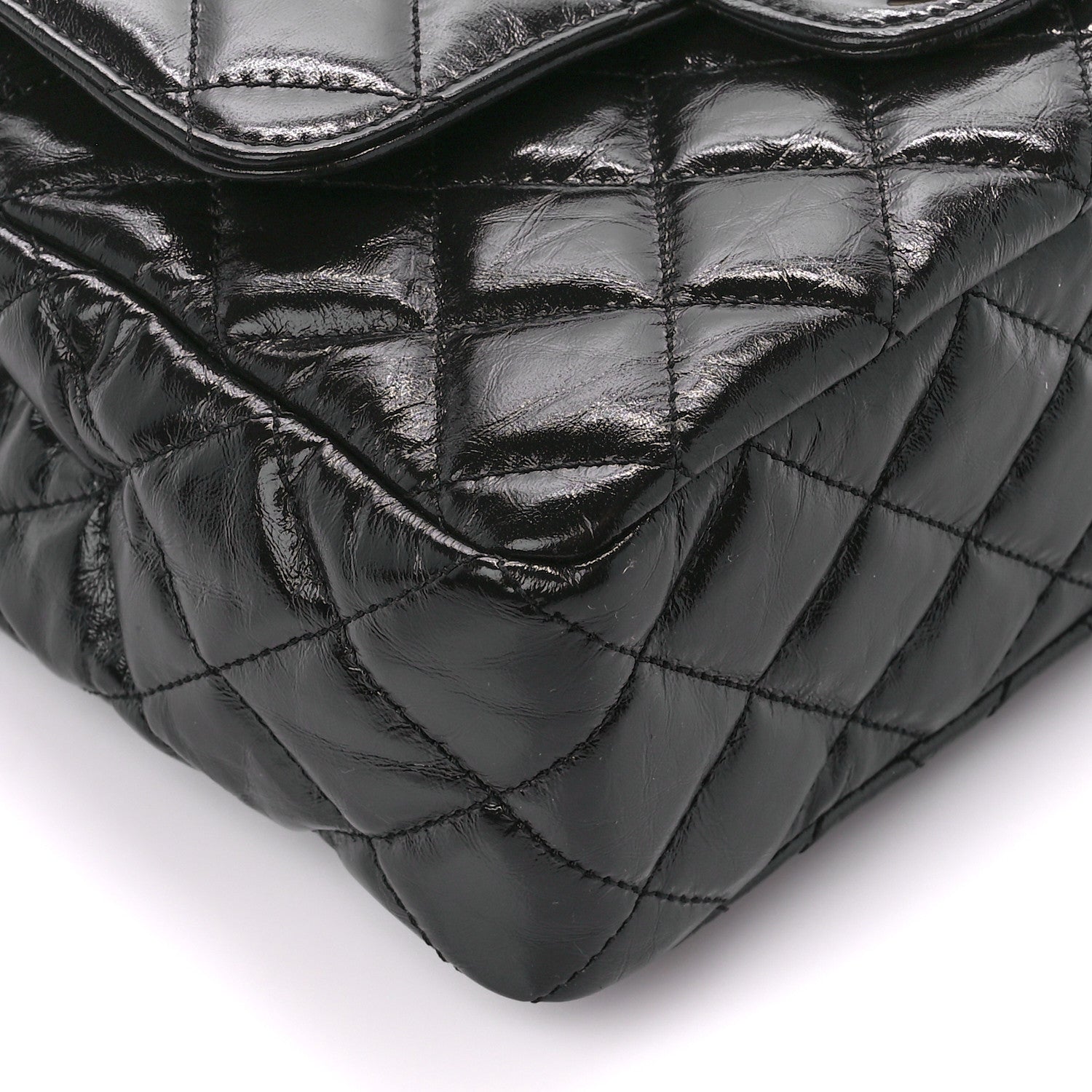 Chanel Shiny Crumpled Calfskin Quilted Wavy CC Hobo Black 11 of 12