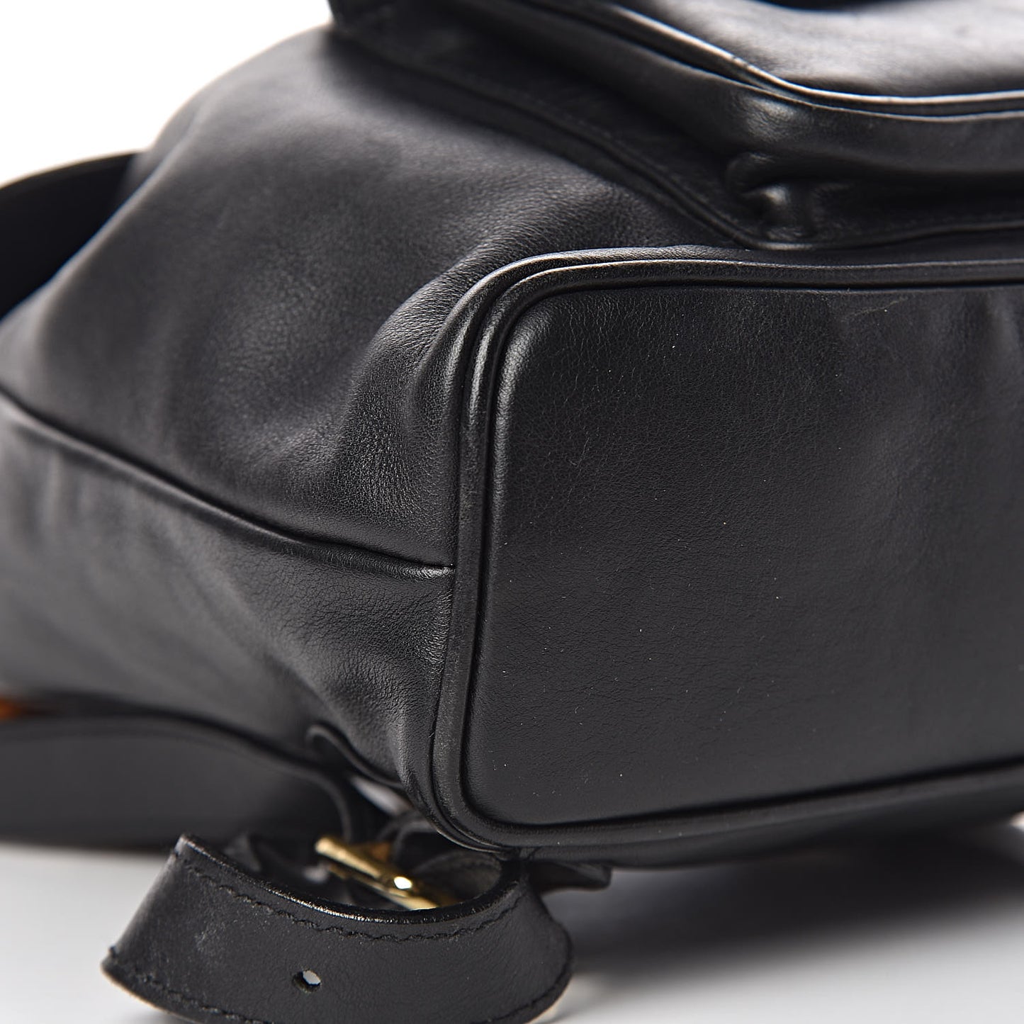 Calfskin Bamboo Backpack Black