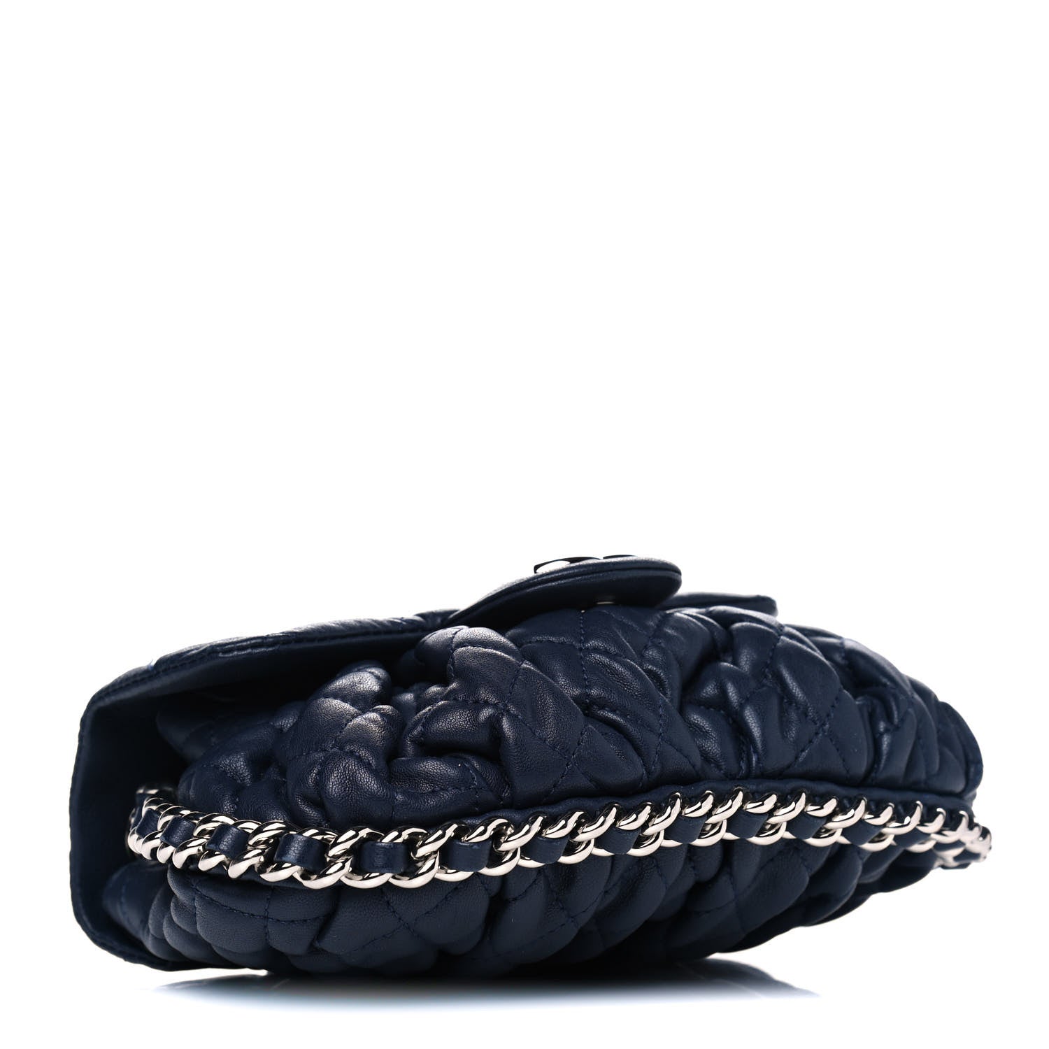Chanel Washed Lambskin Mini Chain Around Messenger Navy Blue 3 of 9
