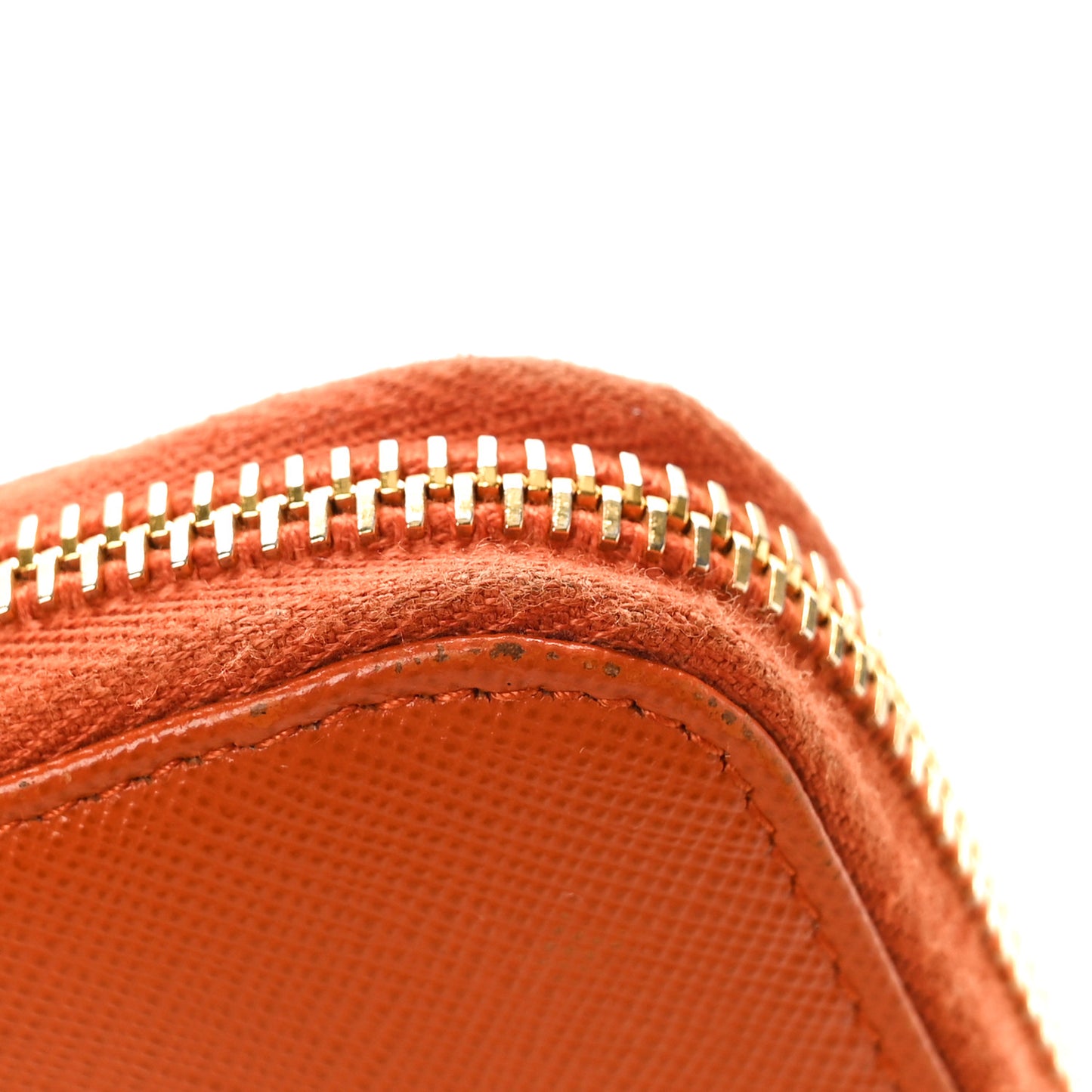 Saffiano Metal Zip Around Wallet Rame