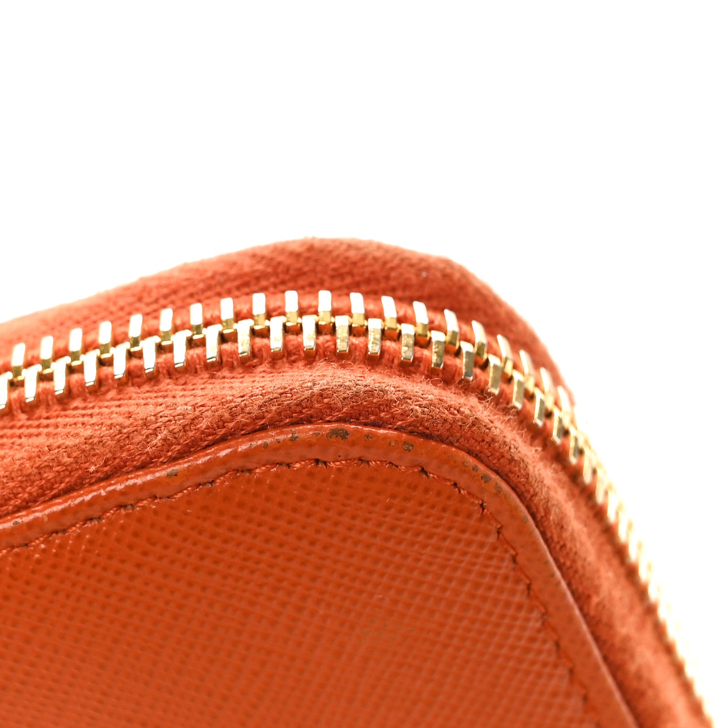 Prada Saffiano Metal Zip Around Wallet Rame 10 of 10