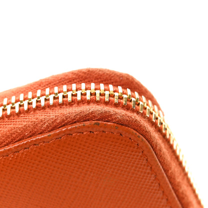 Prada Saffiano Metal Zip Around Wallet Rame 10 of 10