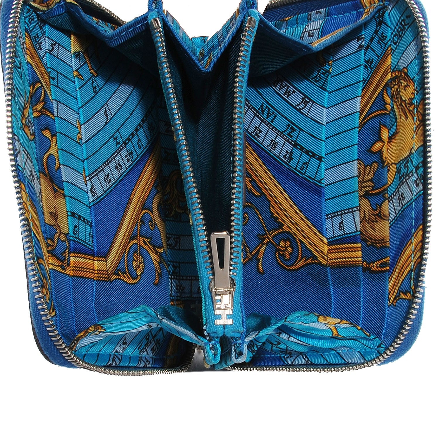 Hermes Epsom Silk'In Compact Wallet Mykonos 6 of 9