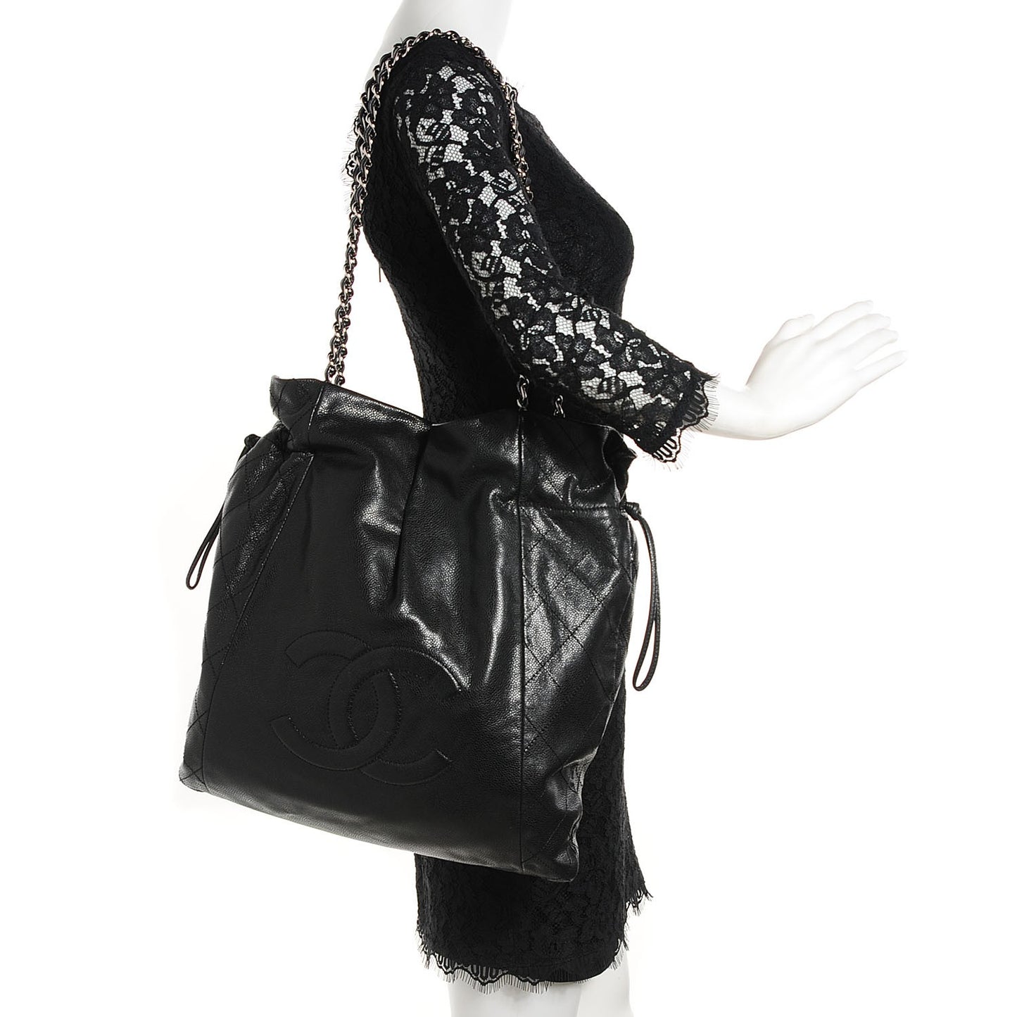 Caviar 31 Drawstring Tote Black