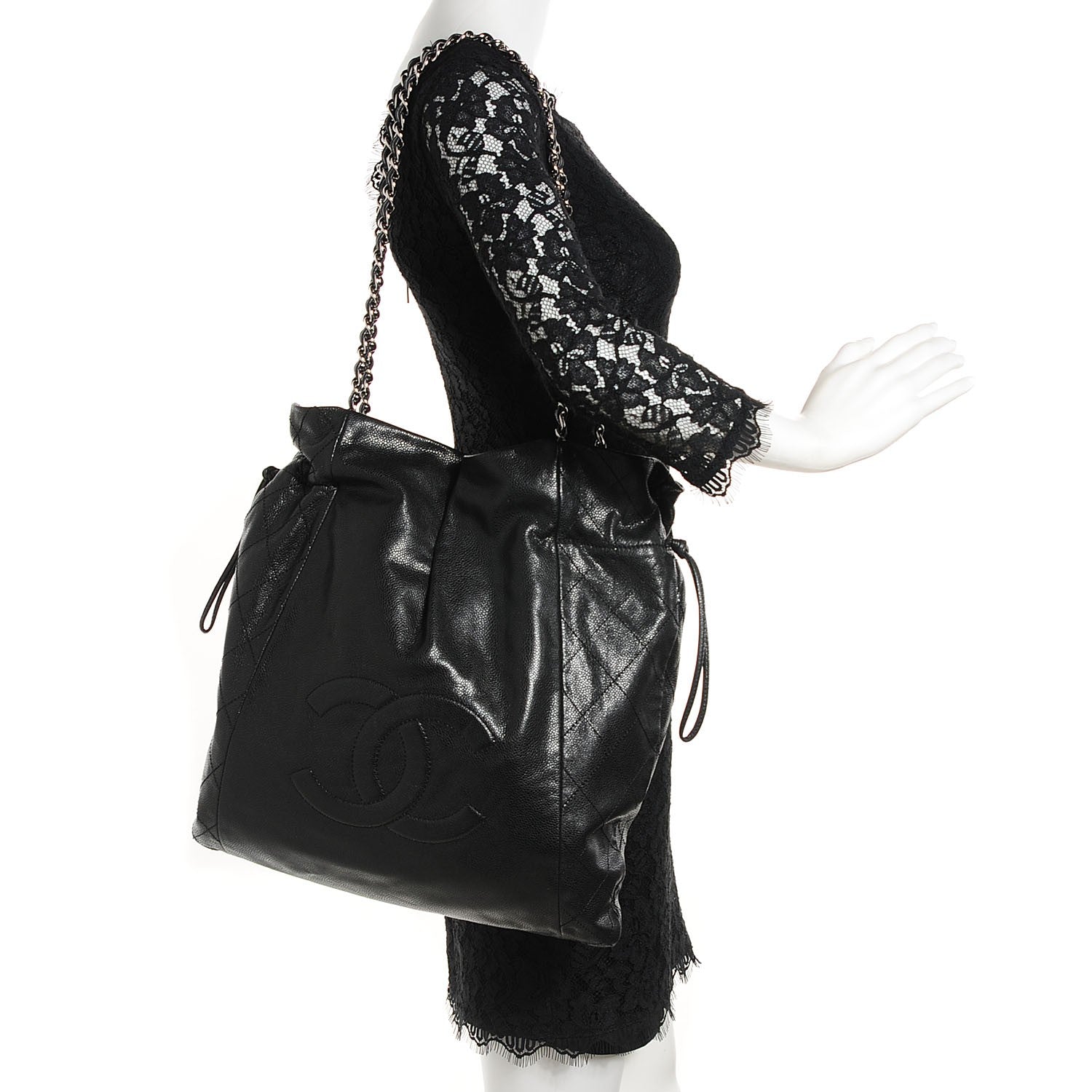 Chanel Caviar 31 Drawstring Tote Black 2 of 7