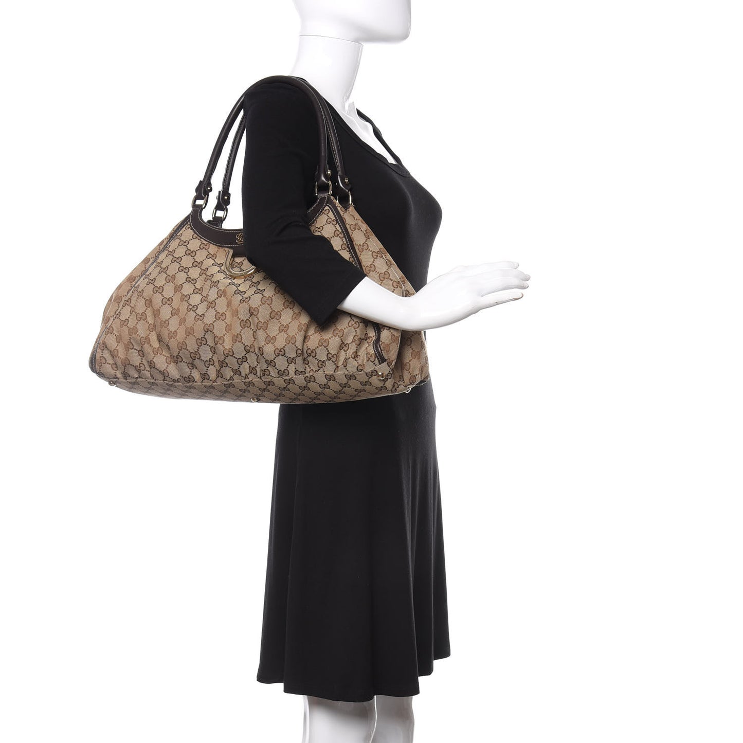 Monogram Large D Ring Hobo Dark Brown