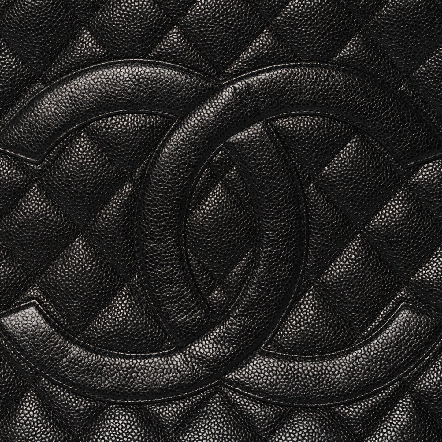 Caviar Quilted Medallion Tote Black