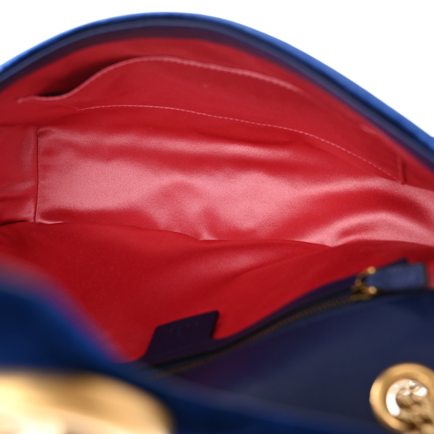 Gucci Velvet Matelasse Medium GG Marmont Shoulder Bag Cobalt Blue 5 of 10