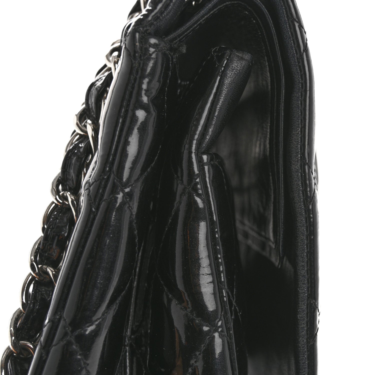 Chanel Patent Quilted Maxi Double Flap Black 16 of 17