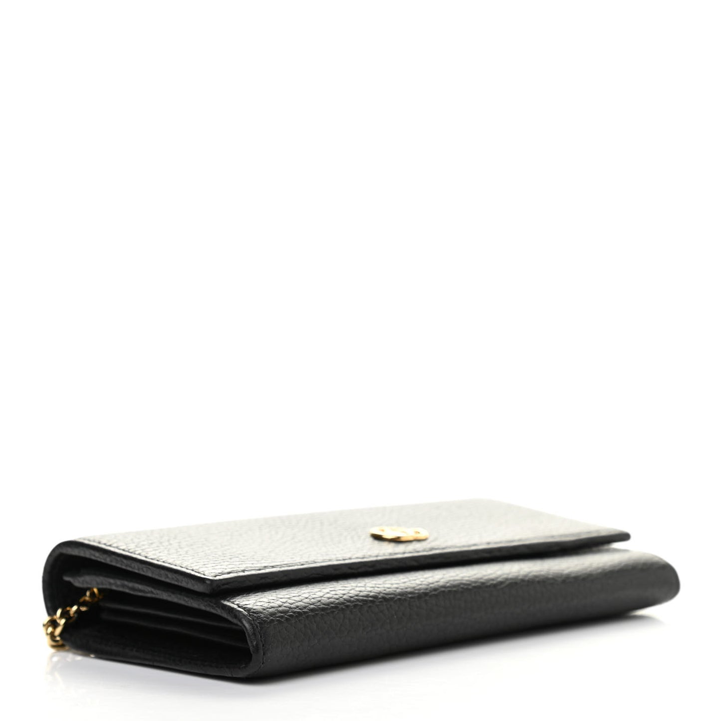 Calfskin Petite GG Marmont Wallet Chain Bag Black