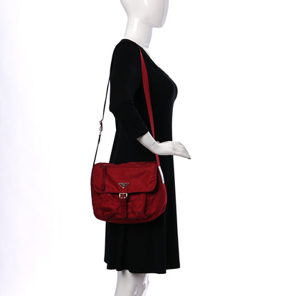 Prada Nylon Vela Small Hunting Bag Cherry 3 of 12