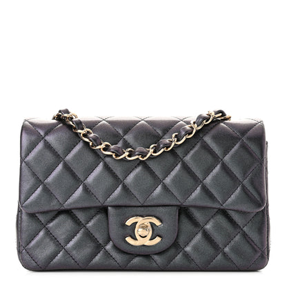 Chanel Iridescent Lambskin Quilted Mini Rectangular Flap Black 1 of 11