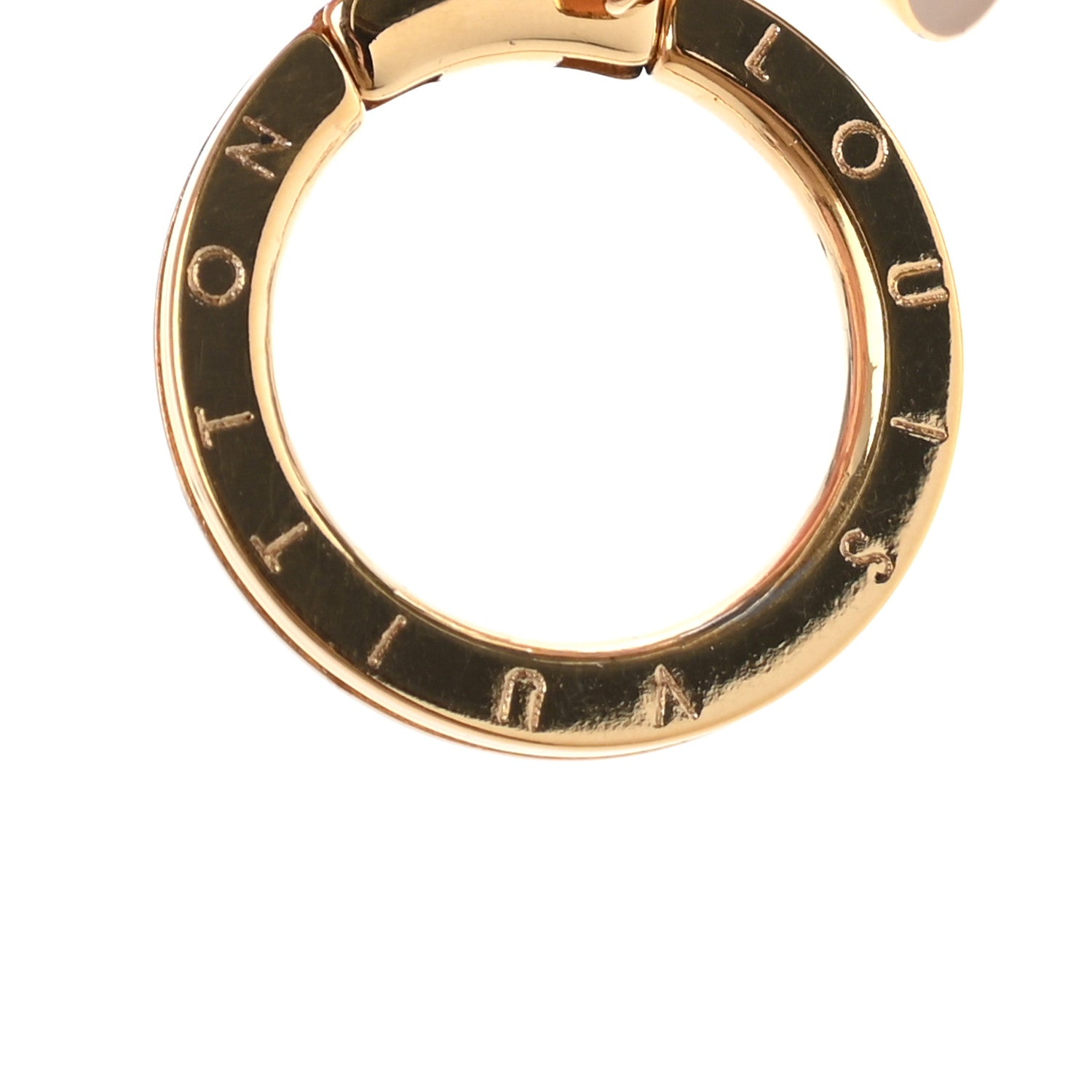 Louis Vuitton Brass Enamel Fleur De Monogram Bag Charm Chain Gold 5 of 6