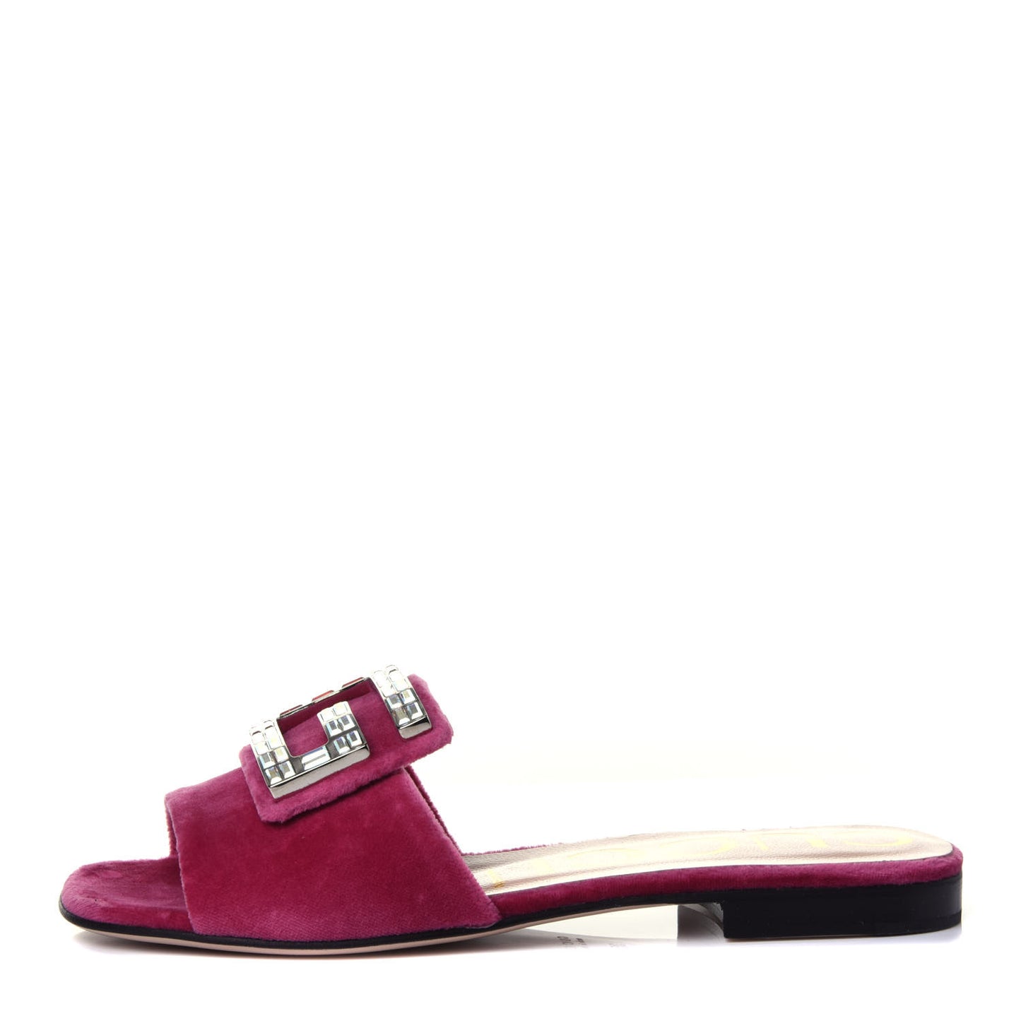 Velvet Crystal Square G Madelyn Slide Sandals 35 Light Raspberry Rose