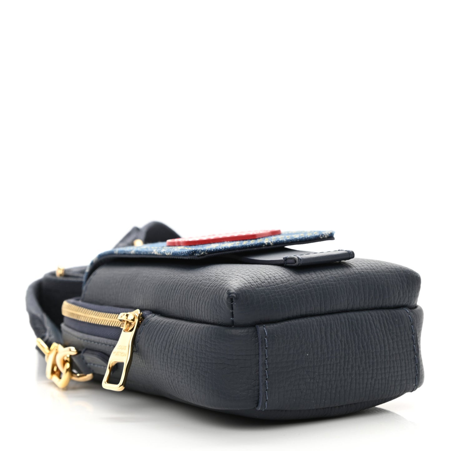 X NIGO Denim Monogram Flat Double Phone Pouch