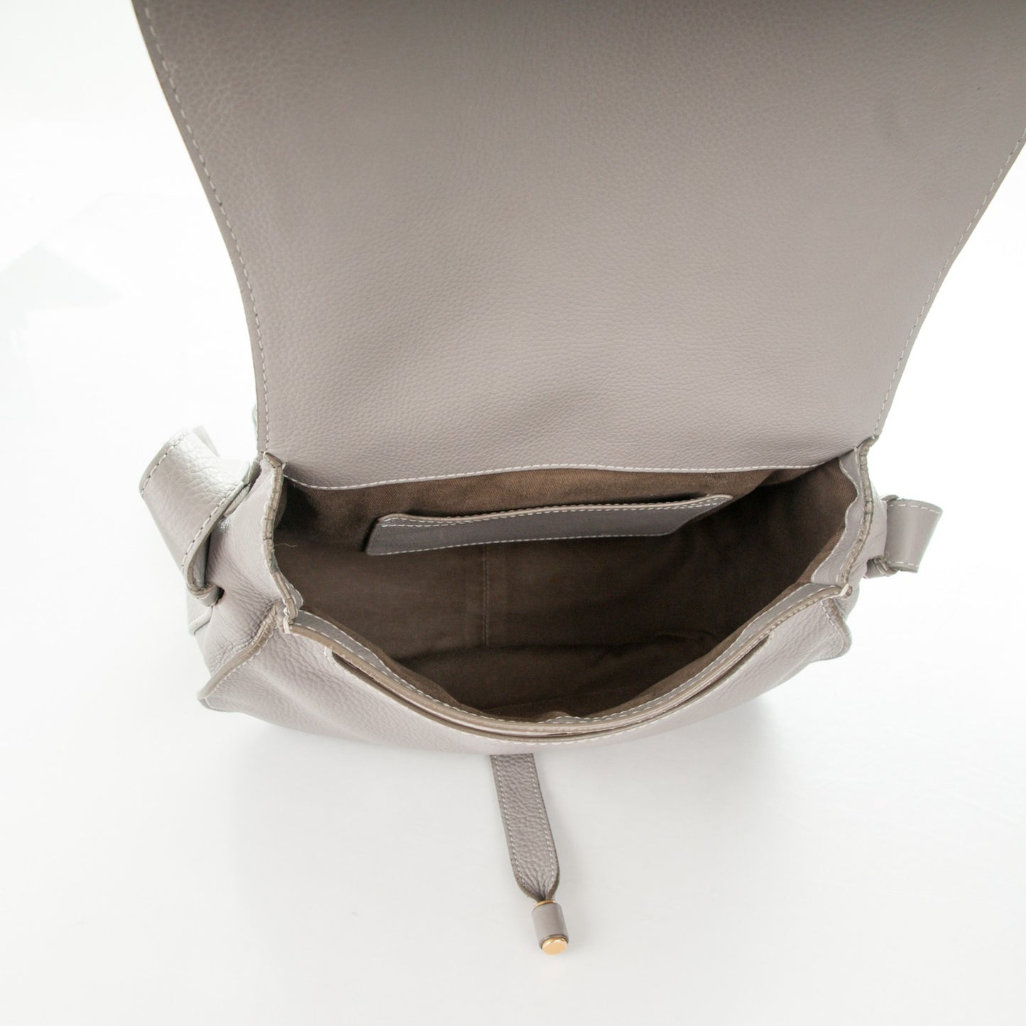 Calfskin Medium Marcie Round Crossbody Bag Cashmere Grey