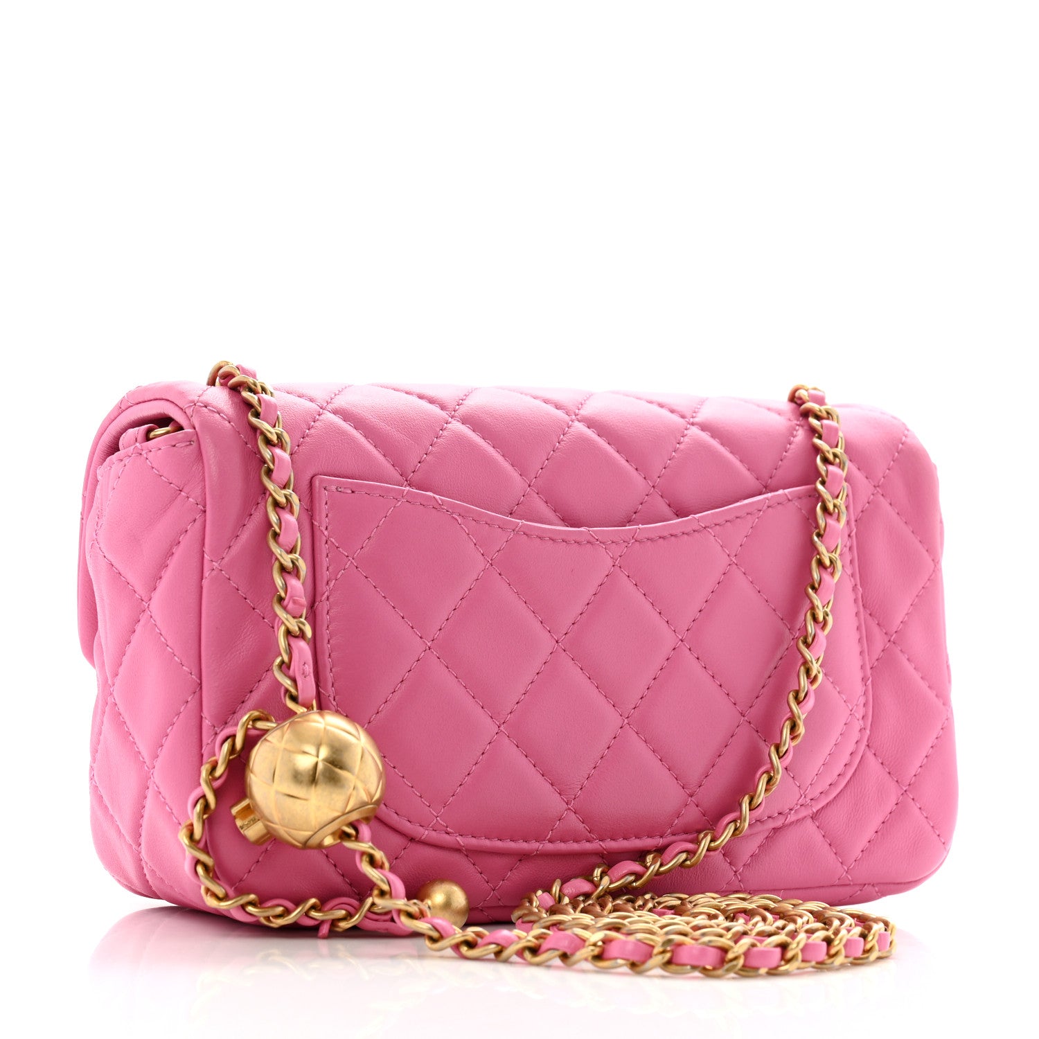 Chanel Lambskin Quilted Mini Rectangular Pearl Crush Flap Pink 3 of 10