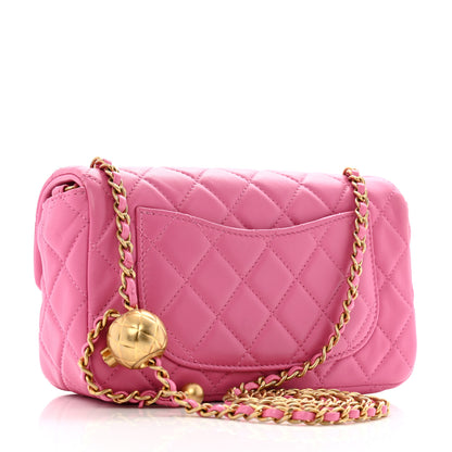 Chanel Lambskin Quilted Mini Rectangular Pearl Crush Flap Pink 3 of 10