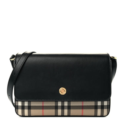 Burberry Calfskin Mini Vintage Check Note Bag Black 1 of 14