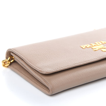 Prada Vitello Daino Chain Wallet Cammeo 8 of 11