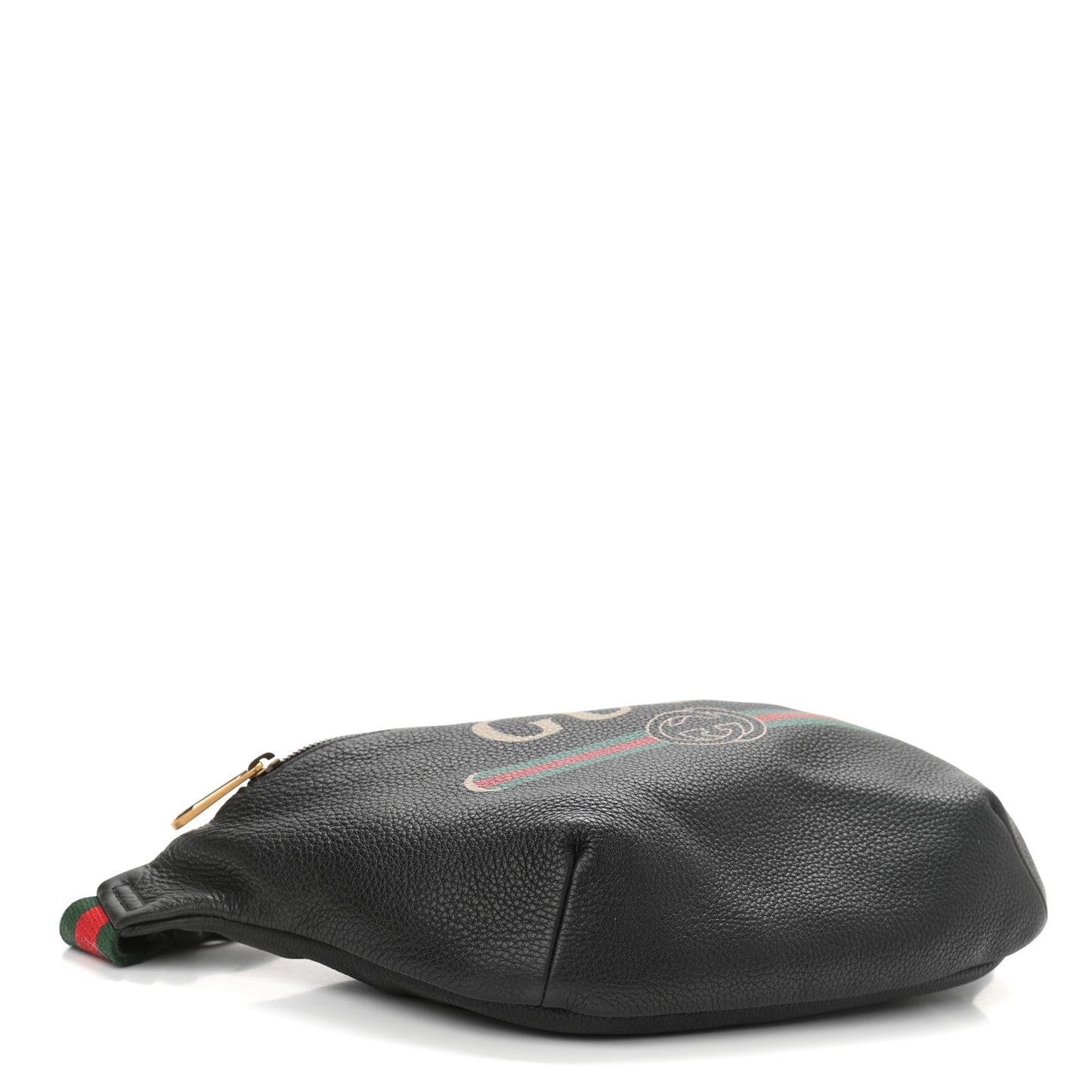 Grained Calfskin Logo Belt Bag Black