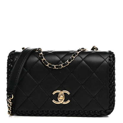 Chanel Lambskin Quilted Small Whipstitch Flap Bag Black 1 of 11