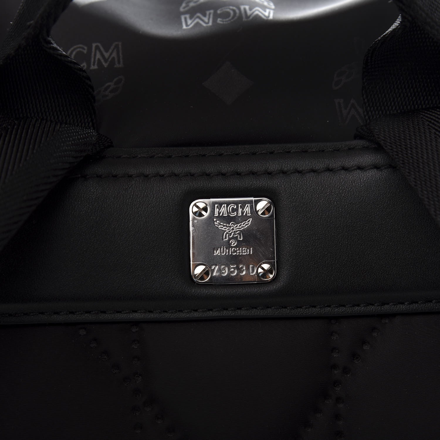 MCM Nylon Monogram Small Tivitat Two-Pocket Backpack Black 10 of 10