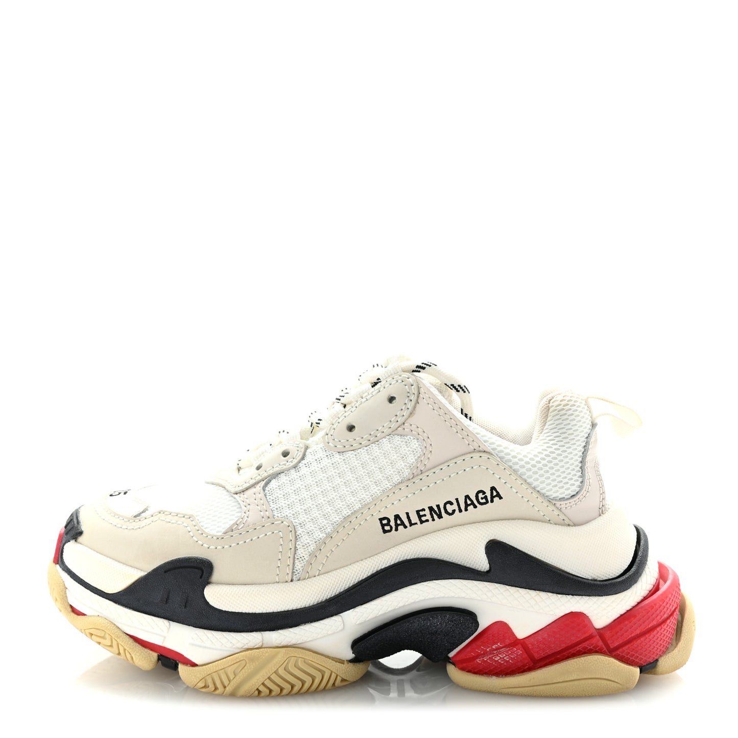 Fabric Mesh Womens Triple S Sneakers 35 White Red