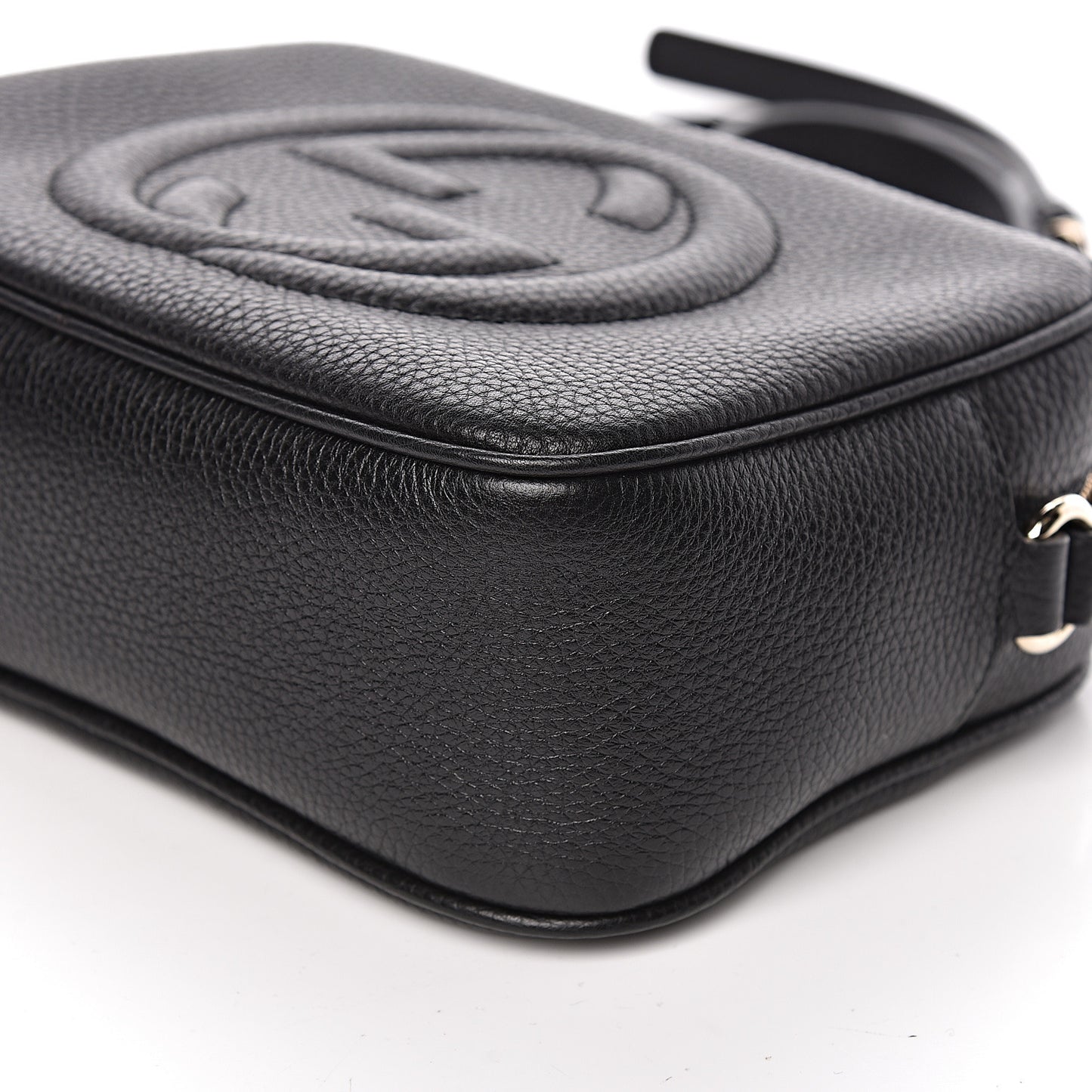 Pebbled Calfskin Small Soho Disco Bag Black