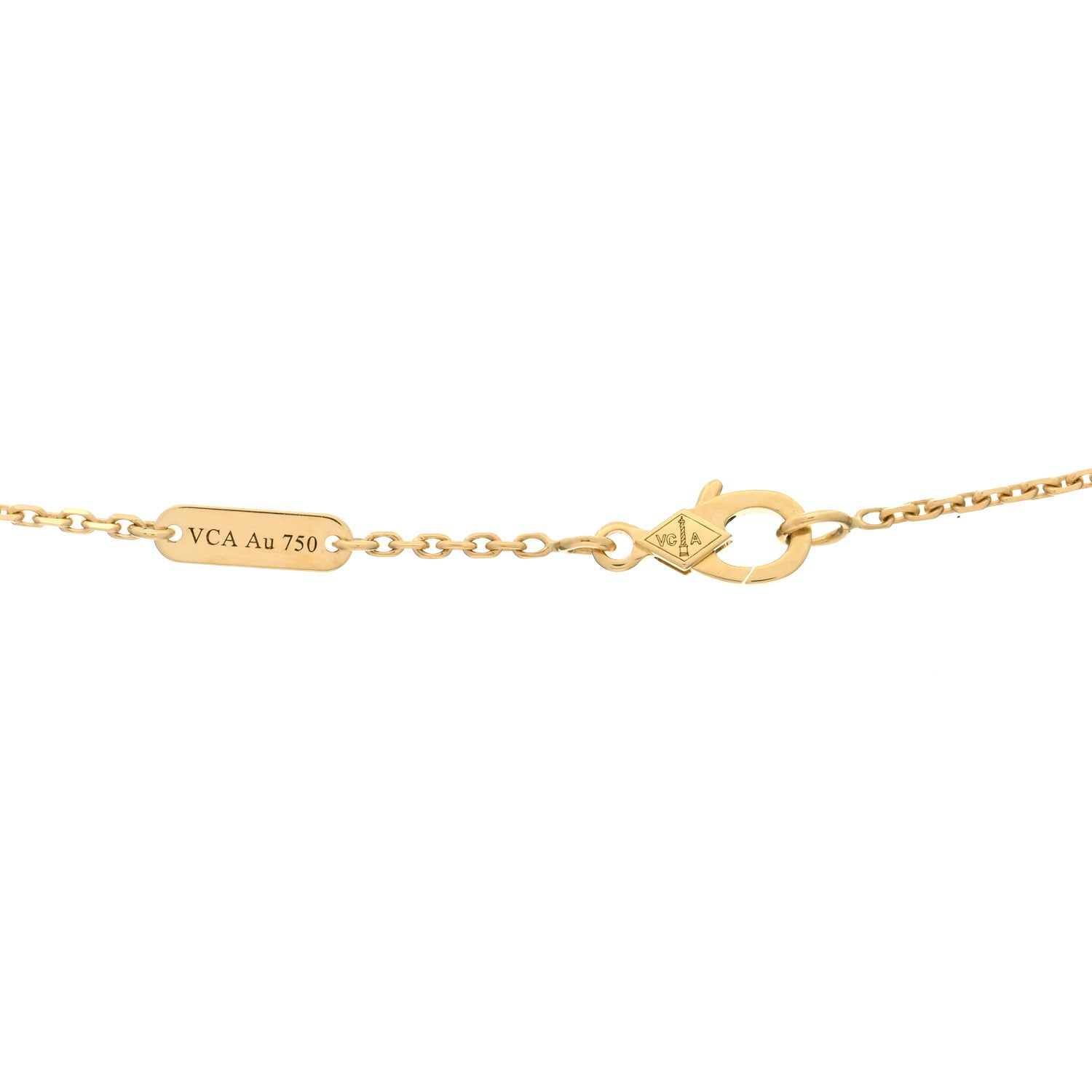 Van Cleef & Arpels 18K Yellow Gold Mother of Pearl Vintage Alhambra Pendant Necklace 4 of 4