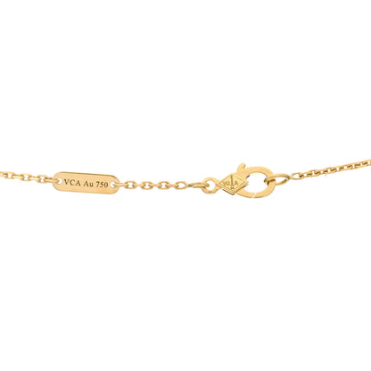 Van Cleef & Arpels 18K Yellow Gold Mother of Pearl Vintage Alhambra Pendant Necklace 4 of 4