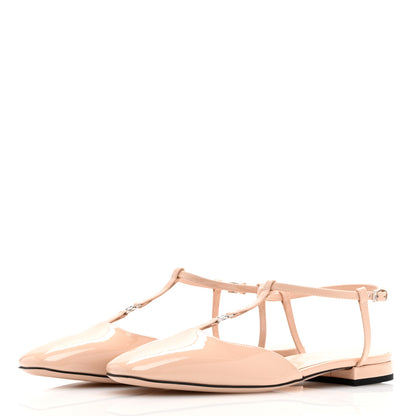 Gucci Vernice Crystal Double G Ballet Flat 37.5 Skin Rose 3 of 8